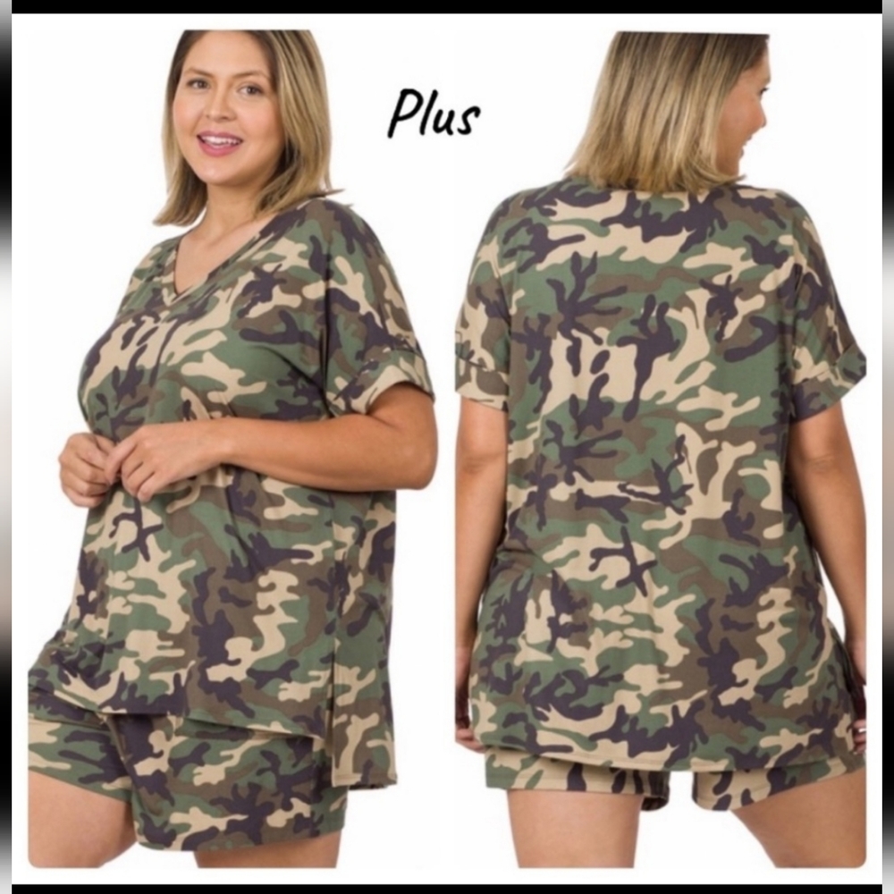 Zenana Camo Lounge Set Size 2X